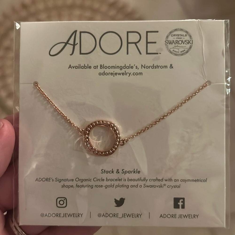 Adore Rose Gold and Swarovski Crystal Circle Bracelet